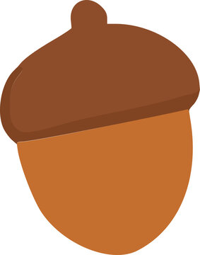 Simple Brown Acorn Illustration for Autumn