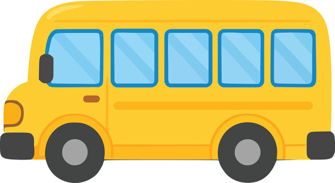Cute Yellow School Bus for Kindergarten