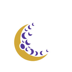 Crescent moon with smaller moons © afatar