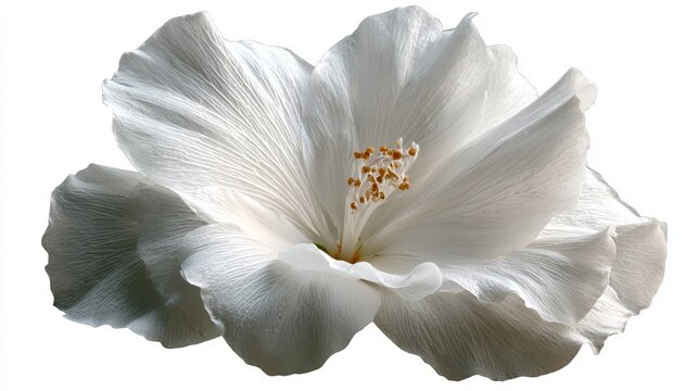 White flower isolated on transparent background, floral cutout element

