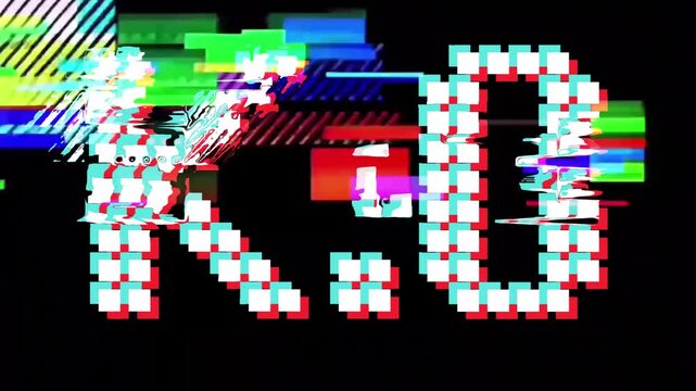 K.O Retro Glitch Effect Text Art Typography Retro Style