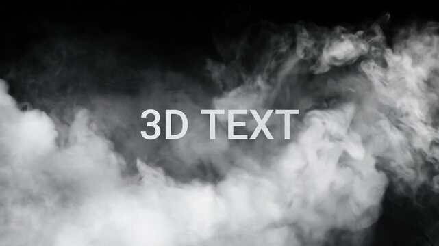 Thick white smoke clouds rolling against a solid black background