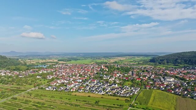 Aerial view of the municipality of Stei&szlig;lingen in Hegau, district of Constance, Baden-W&uuml;rttemberg, Germany