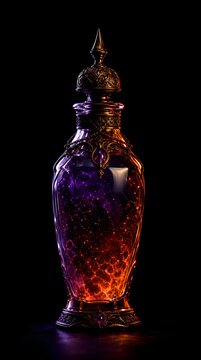 Ornate Glass Magic Potion Bottle Halloween Phone Wallpaper AMOLED Background