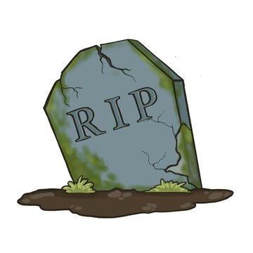 Vintage Tombstone with RIP Inscription Halloween Gravestone Illustration
