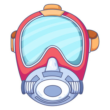 Professional red firefighter respirator mask with clear visor and oxygen regulator for emergency rescue operations