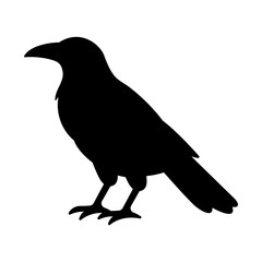 Obraz premium Vector Crow or Raven Silhouette on White Background