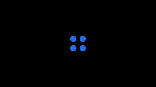 Minimal square loader with four circles at the corners that scales and rotates in a continuous spin cycle, ideal for modern UI loading states.