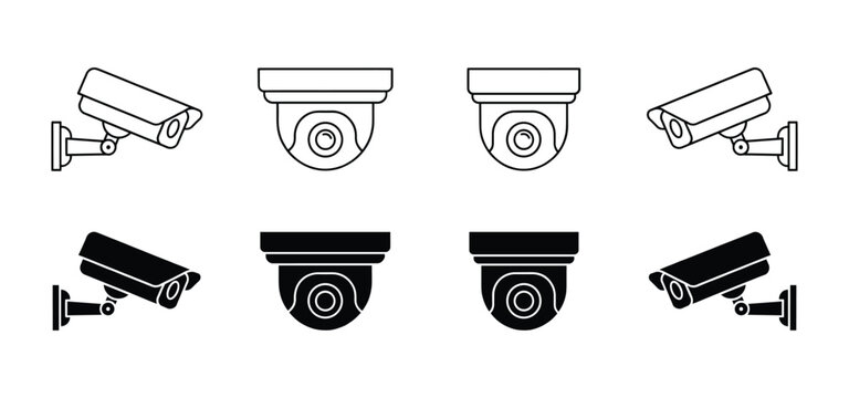 Security Camera and CCTV Surveillance Icons Collection