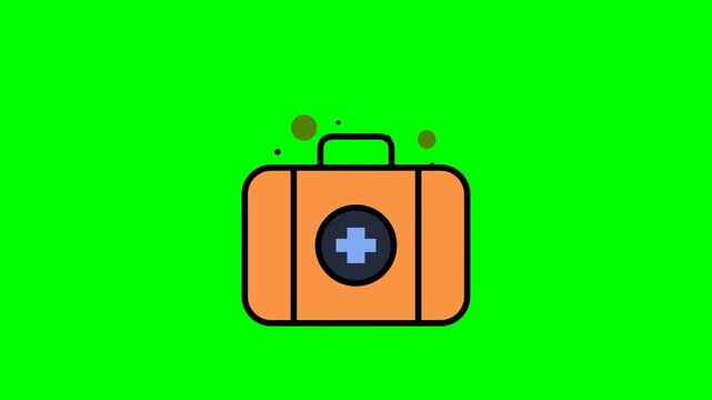 Animated Camera Photography Equipment Icon Motion Graphic Loop Featuring Orange And Green Screen Background for UI UX Design and Digital Technology Presentations
