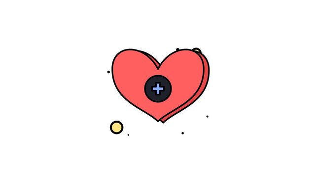 Animated Heart Medical Heartbeat Health Ai Tech Icon Motion Graphic Loop Featuring Dark And Green Screen Background for UI UX Design and Digital Technology Presentations