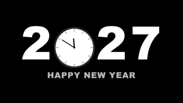 Animated 2027 New Year Celebration Typography Motion Graphic Motion Graphic Loop Featuring Blue And Dark Background for UI UX Design and Digital Technology Presentations