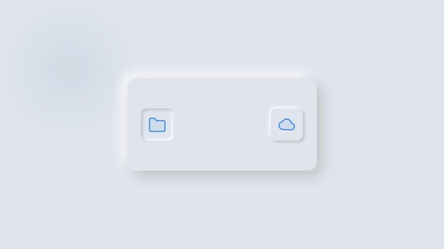 Neumorphic folder to cloud file transfer animation