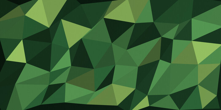 Geometric abstract polygon shapes in green tones