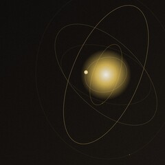 Space image of saturn with rings glowing in darkness © MOSTSHAHARIA