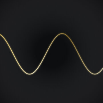 Smooth yellow sine wave on dark background