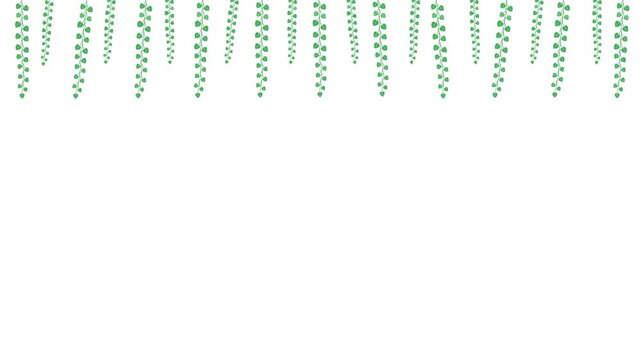 Hanging Green Vines Foliage Border Pattern Loop