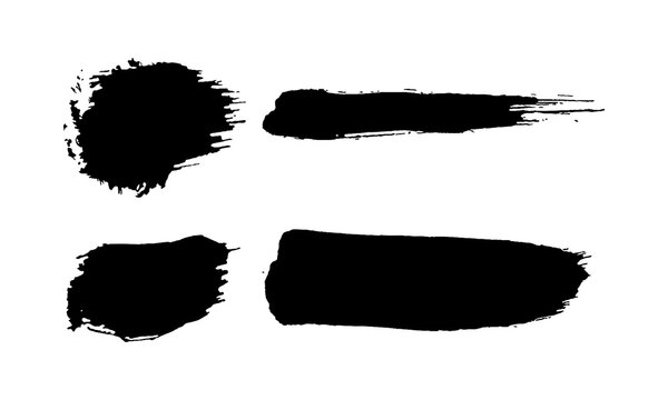 Black brush strokes vector set.