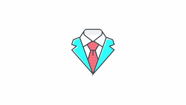 Minimalist flat vector icon of a business suit with tie.