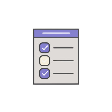 Checklist with checkboxes and lines