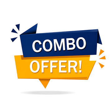 Bright combo offer sale promotion badge with speech bubble design