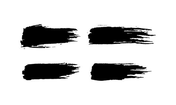 Black brush strokes vector set