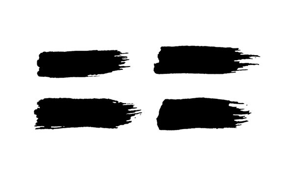 Black brush strokes vector set