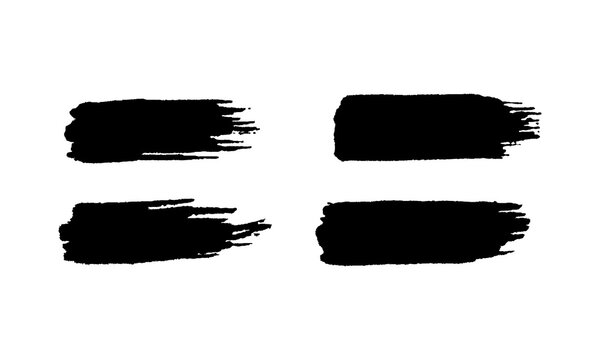 Black brush strokes vector set