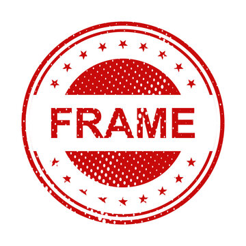 Red vintage frame stamp with frame text illustration