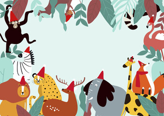 Fototapeta premium Animals theme template vector illustration
