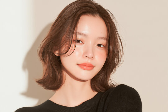 美容, 女性, スキンケア, 化粧品, ビューティー, 若い女性, 美肌, 日本人, アジア人, フェイシャル, メイク, 美容液, 保湿, クリーム, エイジングケア, 美容医療, エステ, 美容クリニック, 肌ケア, ナチュラルメイク, 透明感, ツヤ肌, モデル, 笑顔, ポートレート, クローズアップ, リラックス, 癒し, 健康的, 美白, コラーゲン, ヒアルロン酸, アンチエイジング