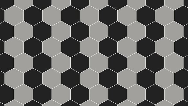 Seamless loop gray hexagon pattern motion background