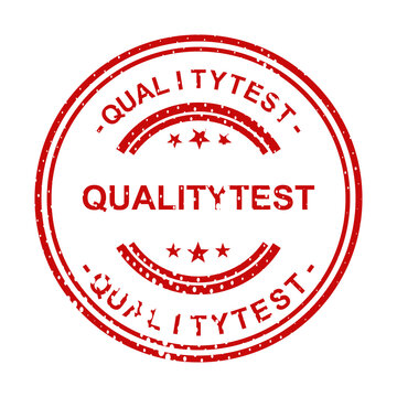Red quality test stamp with stars illustration