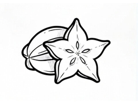 Black and White Star Fruit Carambola