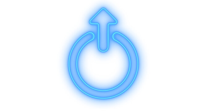 Glowing neon share or export arrow icon isolated on transparent background. Upload symbol. Outbound direction. Sign out button. External link