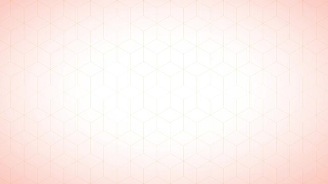 Animated cubic grid design with soft orange color emphasis with side scrolling on a black background