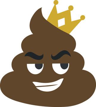 Crowned Poop Character With Mischievous Expression
