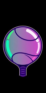Simple icon of a pickleball with lines and arcs, fun, icon