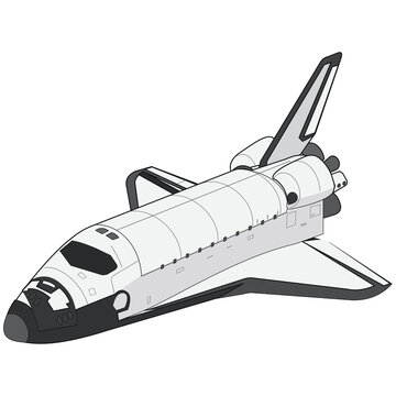 Flat style space shuttle rocket vector graphic isolated