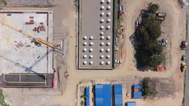 White Antenna Radomes Beside New Data Center in Milan, Italy