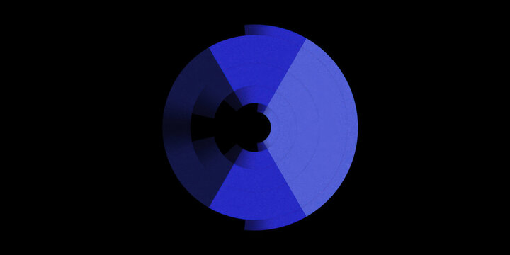 Isolated futuristic blue circular design with cutout