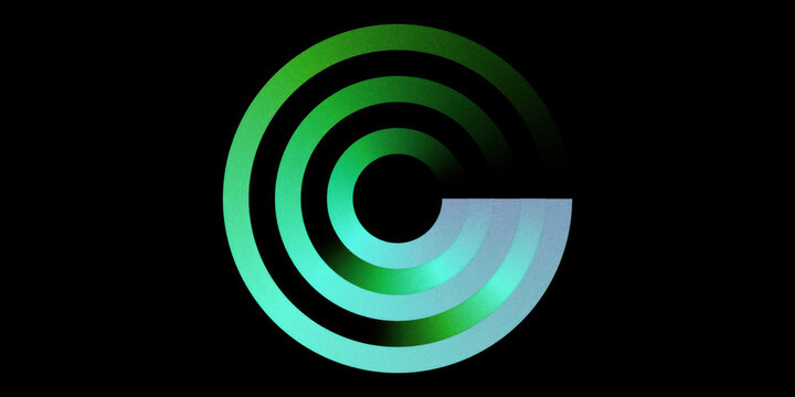 Abstract green concentric circles gradient design