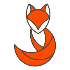 Fototapeta premium Png Cute fox geometrical animal element, transparent background