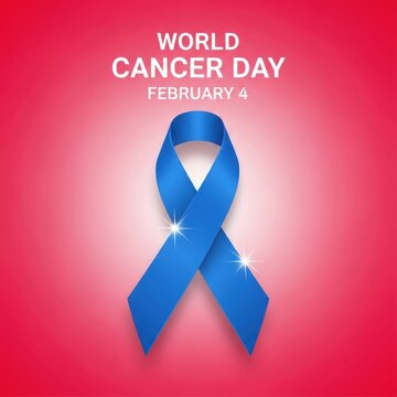 World cancer day ribbon on pink background february 4