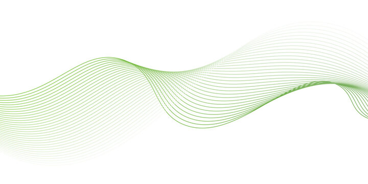 Abstract green waves background, Abstract green wavy lines. Colorful vector background.green wave melody lines on white background,Abstract green wave lines pattern background. green wave lines frame,