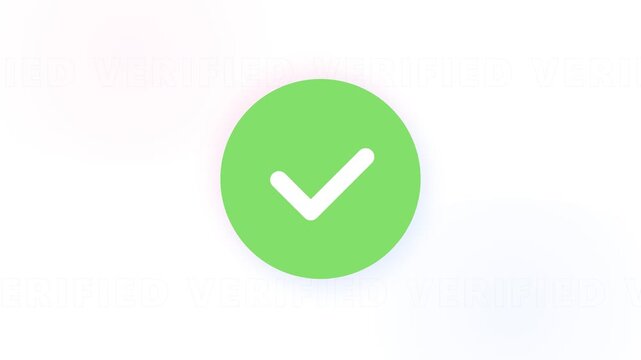 A vibrant lime green circular graphic element features a thick white checkmark symbol representing a successful task completion status or a positive affirmation used within various digital