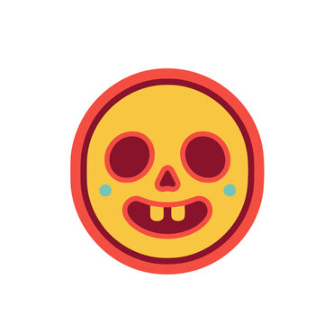 Cartoon skull face with big smile