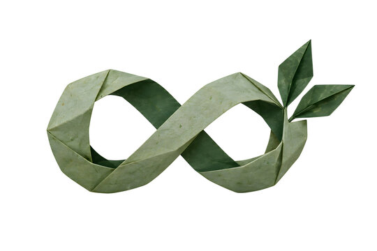 Circular Economy Origami Infinity Loop with Three Leaves