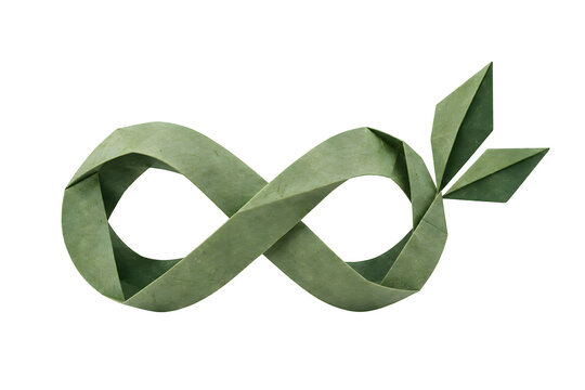 Circular Economy Origami Infinity Loop with Three Leaves