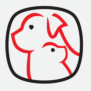 Creative Funny Pet Dog Logo Design Vector